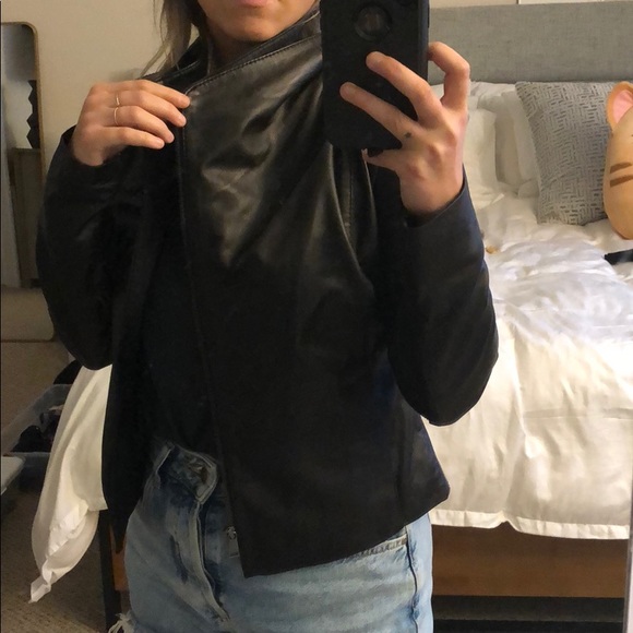 Aqua Black real Leather Jacket XS - Picture 8 of 16